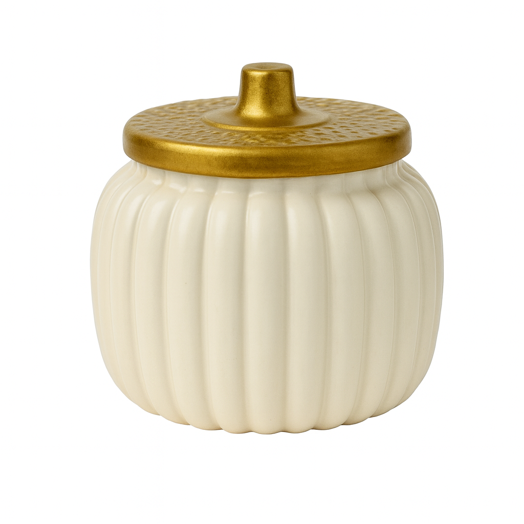 Limited Edition: 2 Wick Cream Pumpkin Ceramic Candle