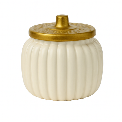 Limited Edition: 2 Wick Cream Pumpkin Ceramic Candle