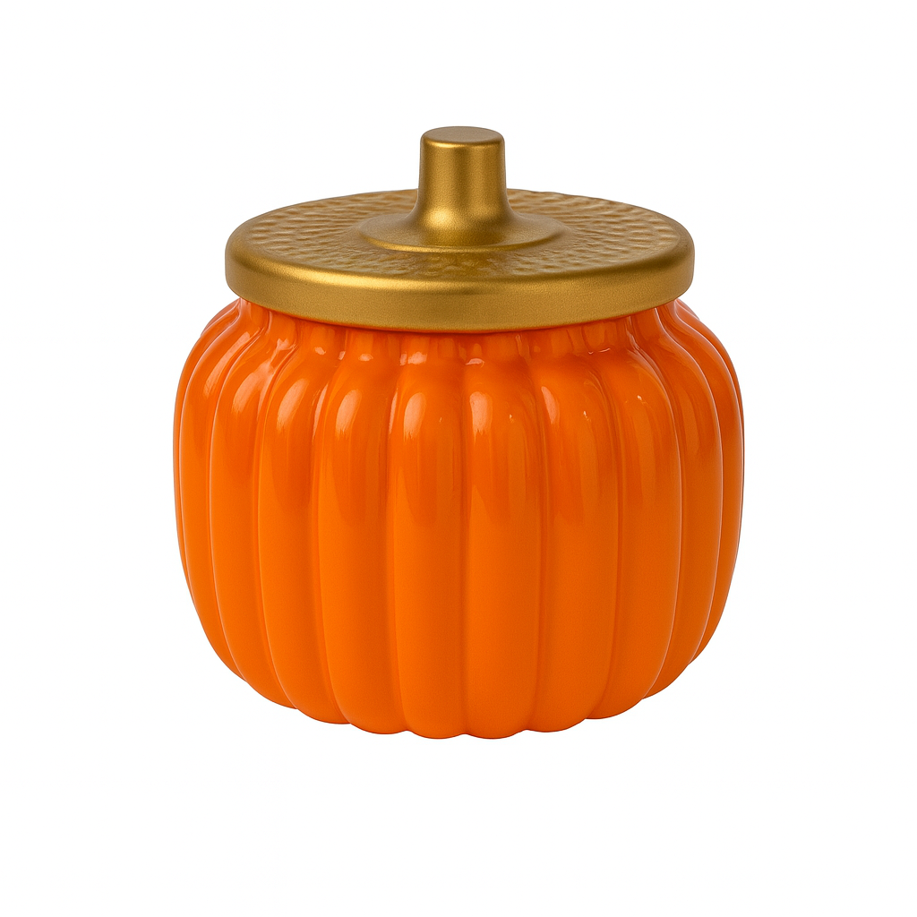 Limited Edition: 2 Wick Orange Pumpkin Ceramic Candle